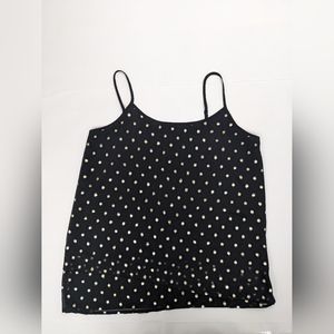 The Limited black with gold polkadots Spaghetti Strap camisole small [211]